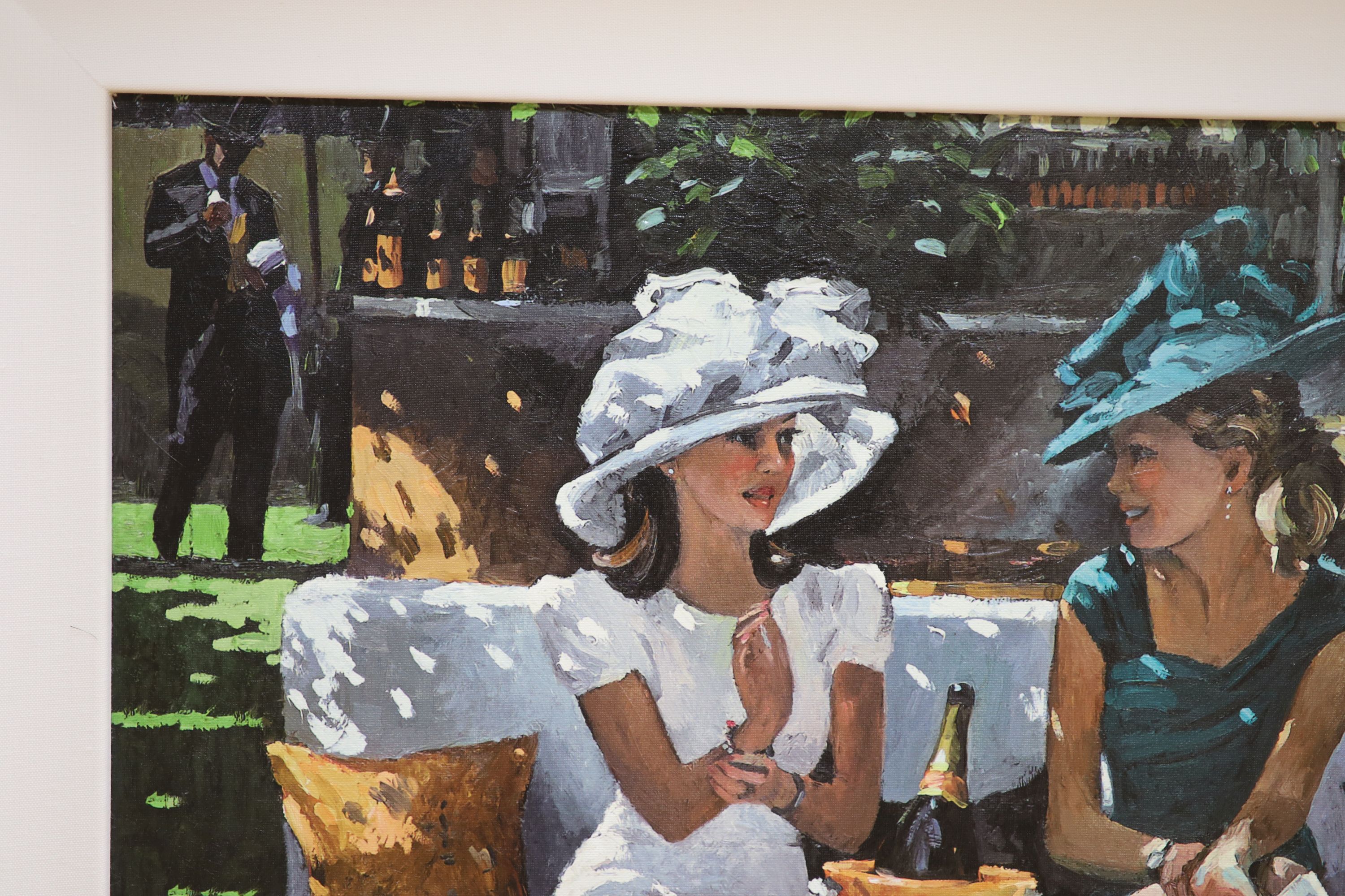 Sherree Valentine Daines, embellished canvas on board, 'Champagne Rendezvous', 76/195, with COA, 54 x 65cm
